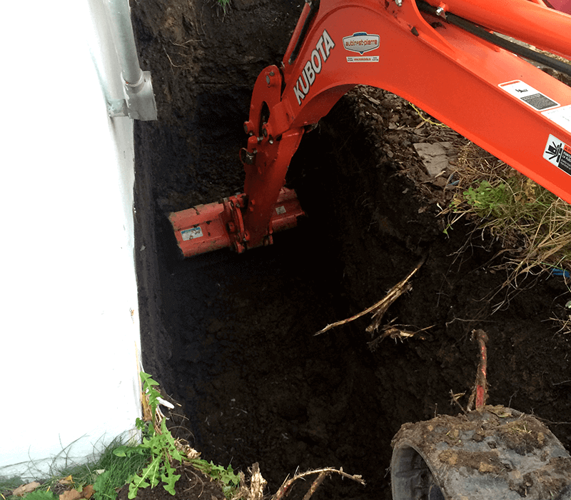 creusage, excavation et écoulement des eaux efficaces